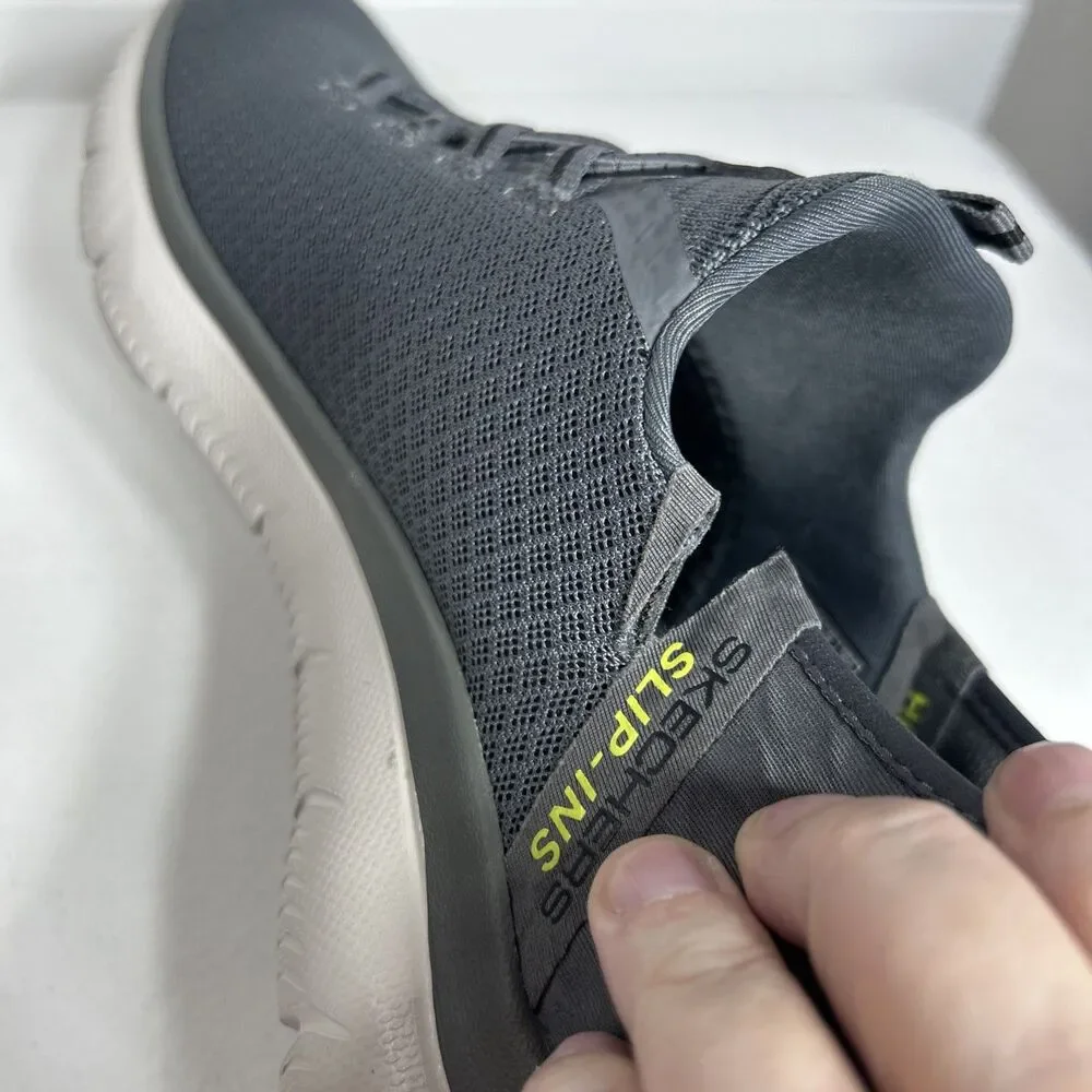 Skechers Men’s Slip ins Shoes Size 8 Charcoal Gray Comfort Memory Foam Flaw